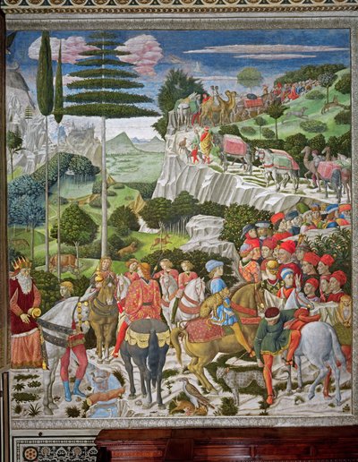 Il viaggio dei Magi a Betlemme, parete sinistra della cappella, c.1460 da Benozzo di Lese di Sandro Gozzoli